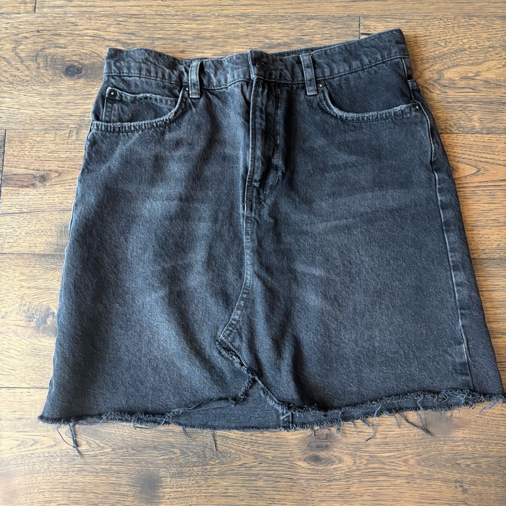 Free People Dark Gray Denim Skirt